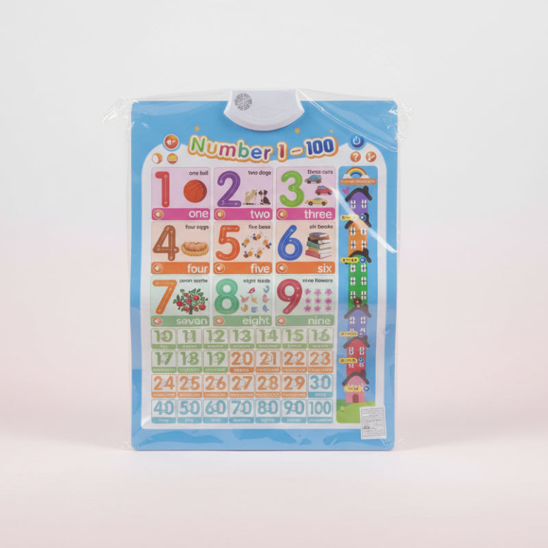 Children's educational chart with numbers 1-100 in packaging