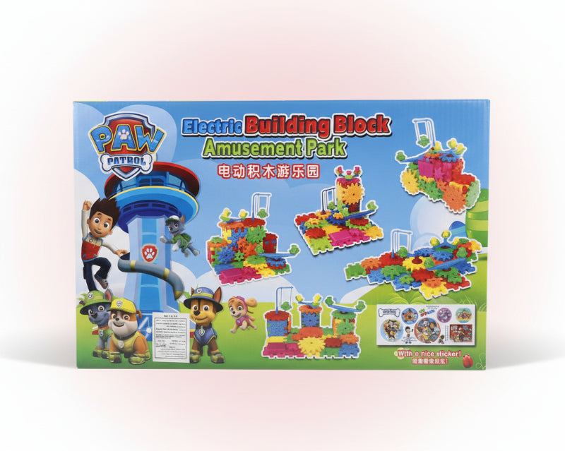 Paw Patrol toy set packaging on a wooden surface