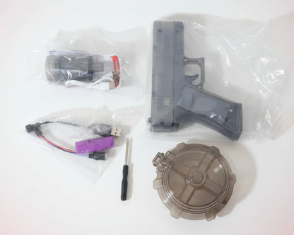 Electronics parts and tools on a wooden surface
