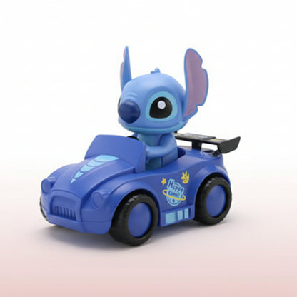 Toy packaging with a character on a motorcycle, showing water injection feature.
