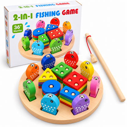 2-in-1 Magnetic Fishing & Shape Matching Game