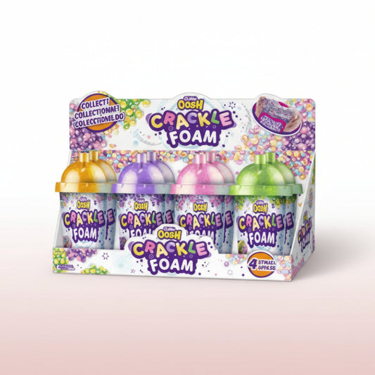 Box of Crackle & Foam craft supplies with colorful packaging.